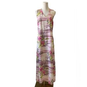 Tommy Bahama Tropical Floral Maxi Dress in Pink and Green